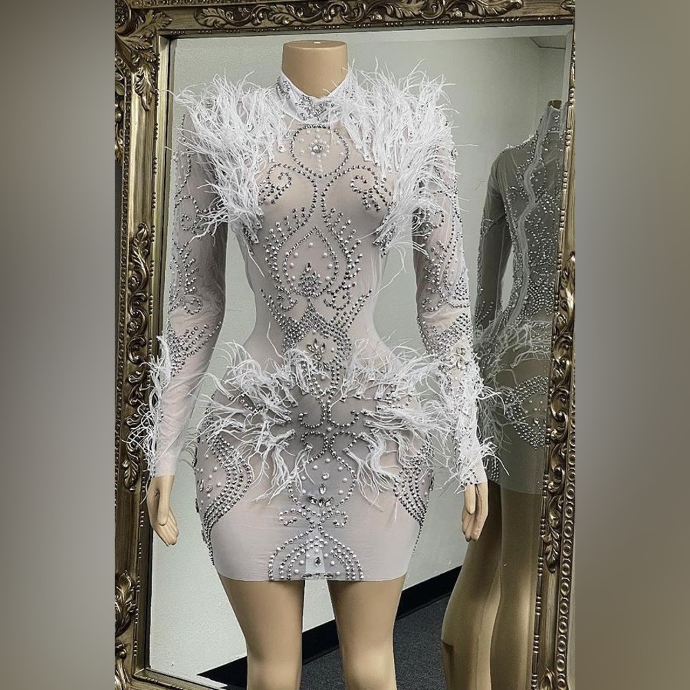 White Angel Diamanté Dress